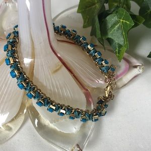 Gold and blue bracelet